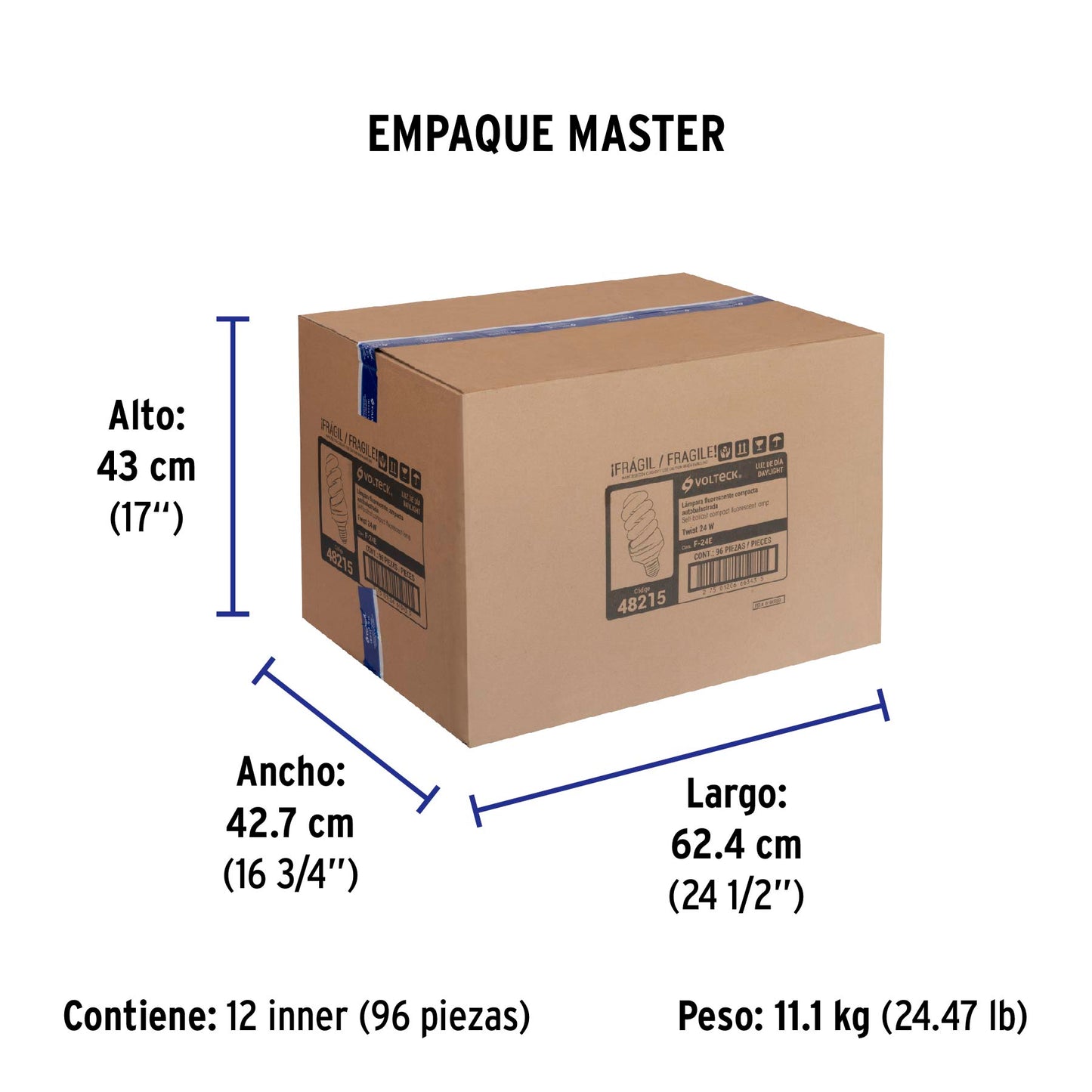 Lámpara espiral T4 24 W luz de día en blíster, Volteck | F-24E | 48215