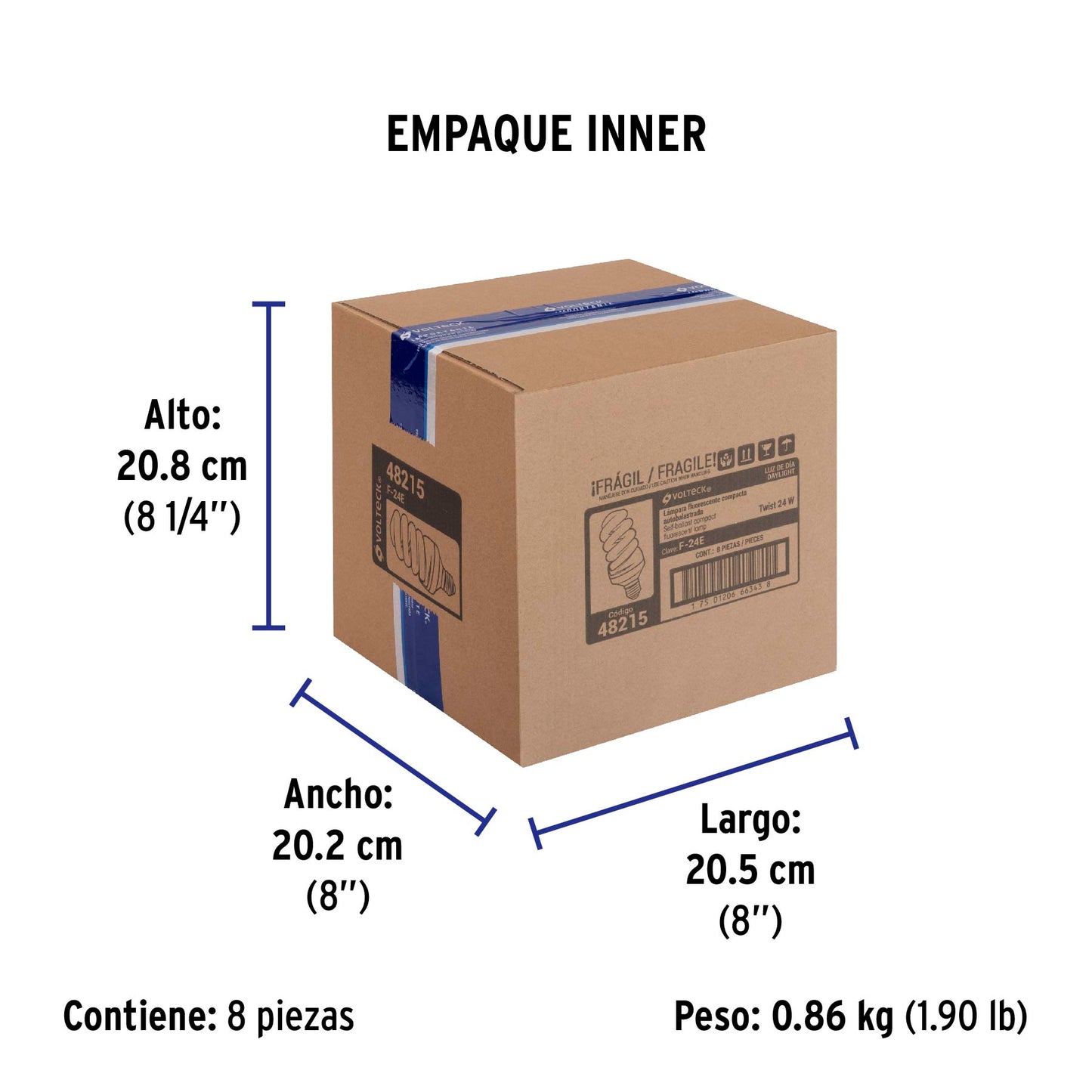 Lámpara espiral T4 24 W luz de día en blíster, Volteck | F-24E | 48215