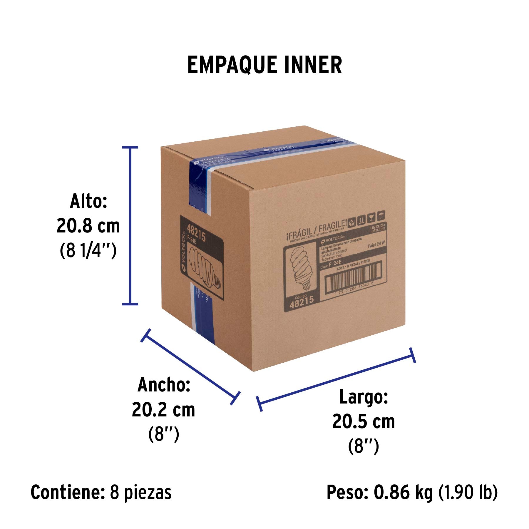 Lámpara espiral T4 24 W luz de día en blíster, Volteck | F-24E | 48215