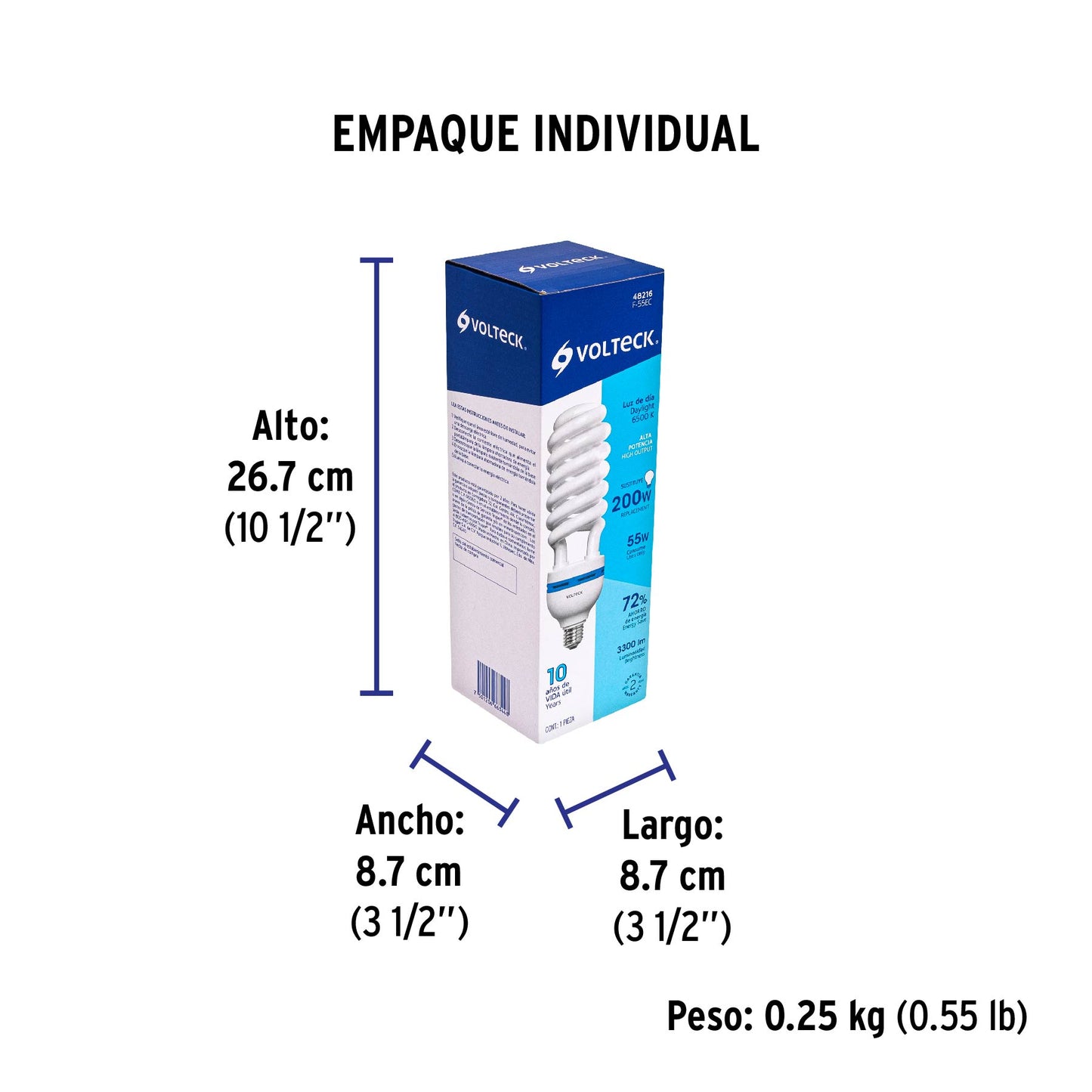 Lámpara espiral T5 55 W alta potencia luz de día, caja | F-55EC | 48216