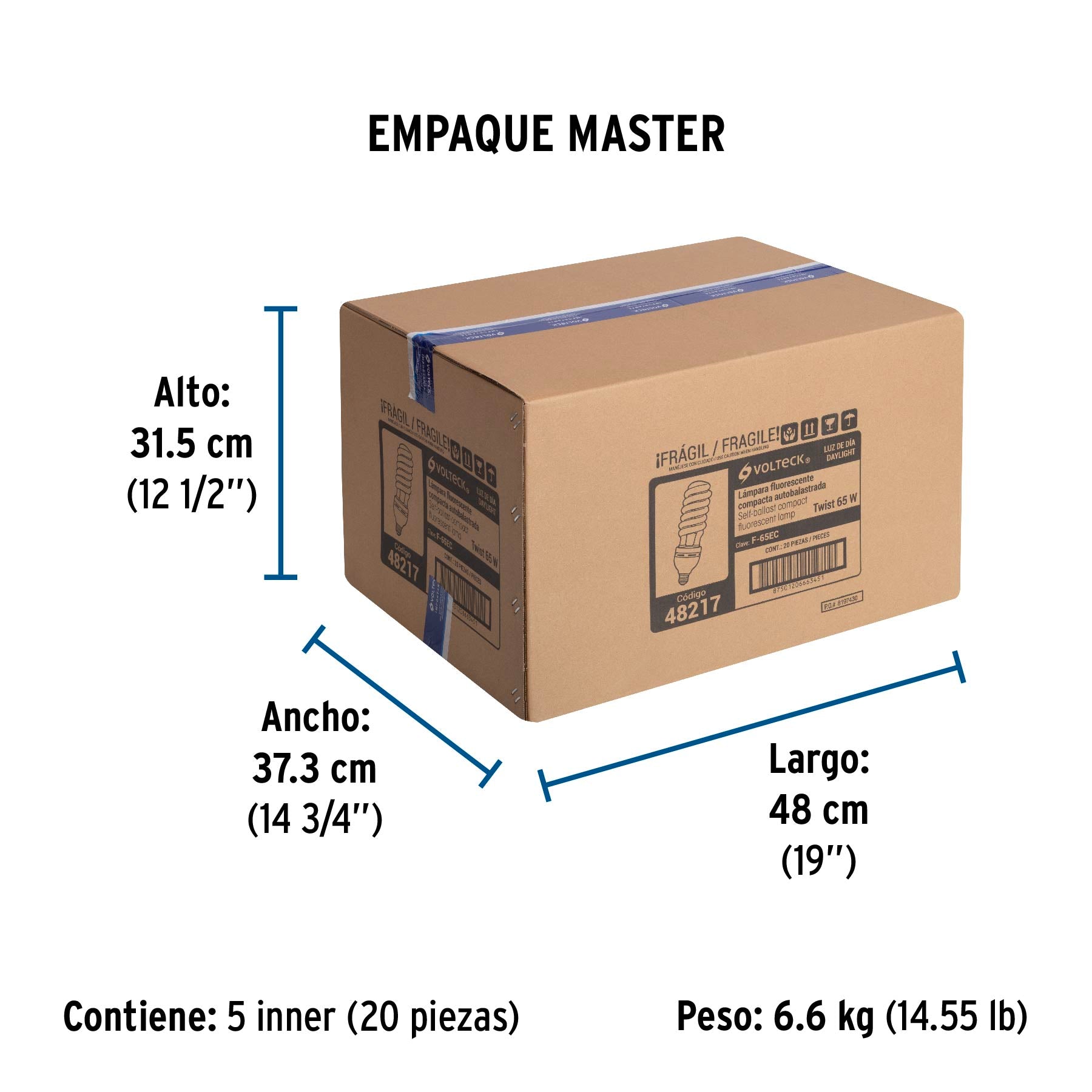 Lámpara espiral T5 65 W alta potencia luz de día, caja | F-65EC | 48217