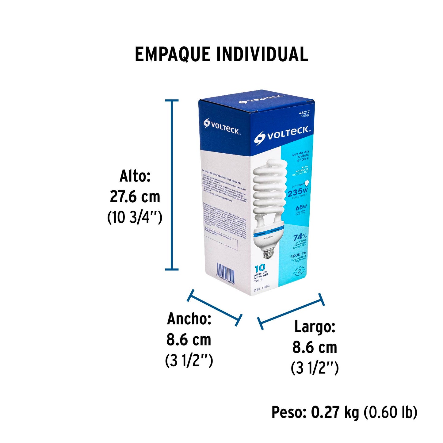 Lámpara espiral T5 65 W alta potencia luz de día, caja | F-65EC | 48217
