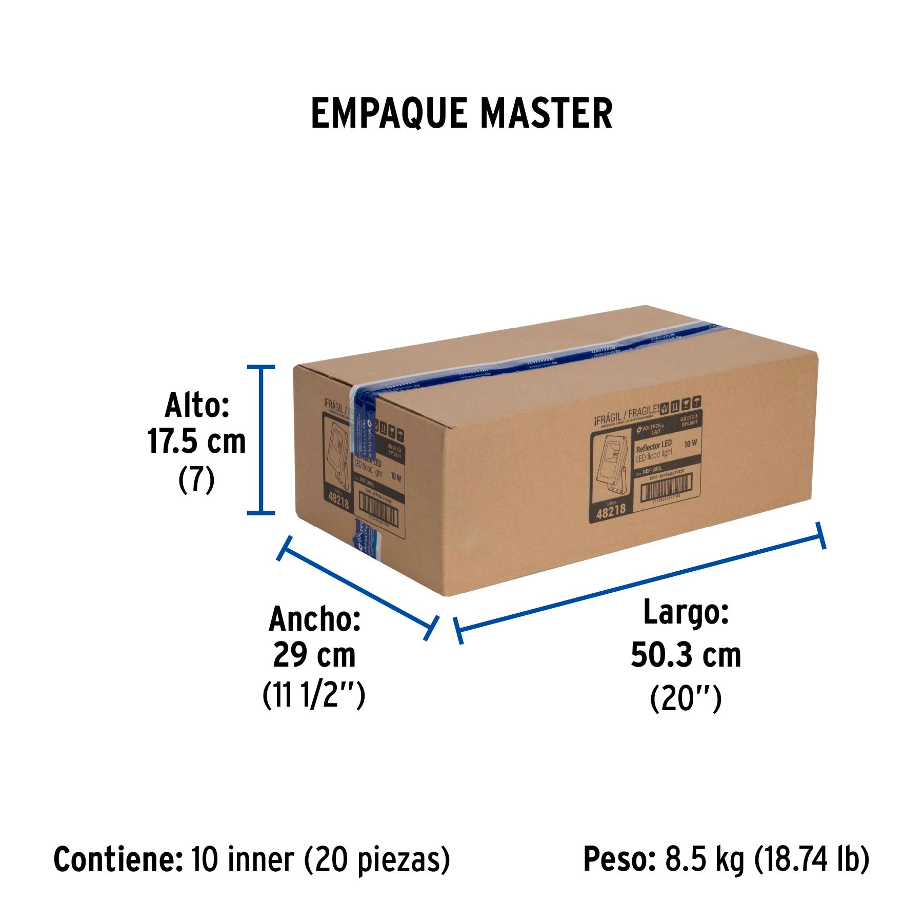 Reflector LED para exteriores 10W 6500K, VOLTECK | REF-300L | 48218