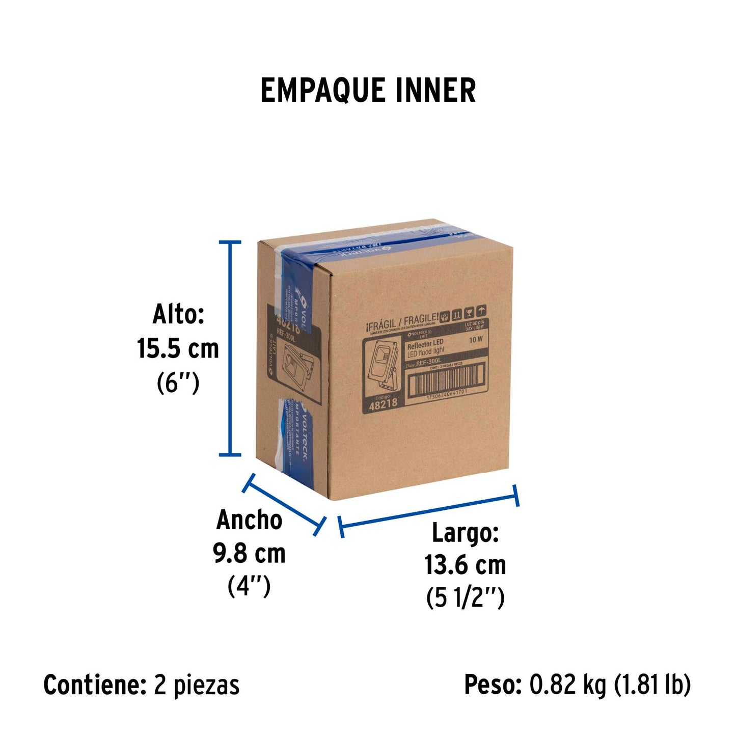 Reflector LED para exteriores 10W 6500K, VOLTECK | REF-300L | 48218