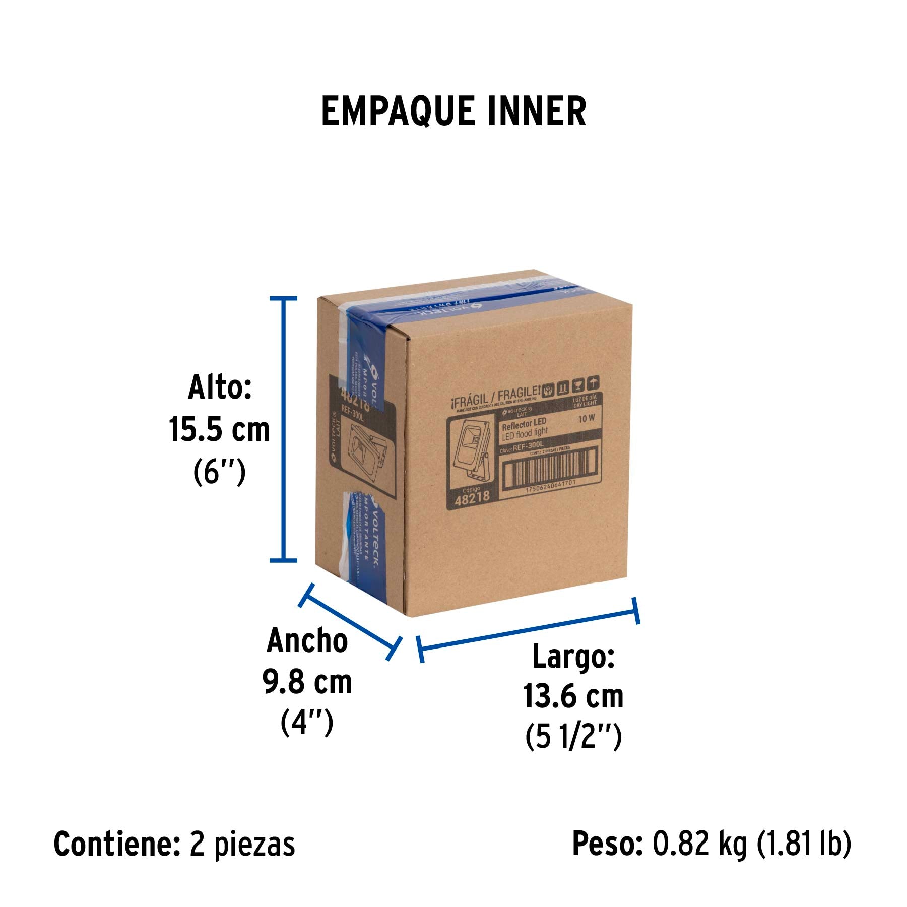 Reflector LED para exteriores 10W 6500K, VOLTECK | REF-300L | 48218