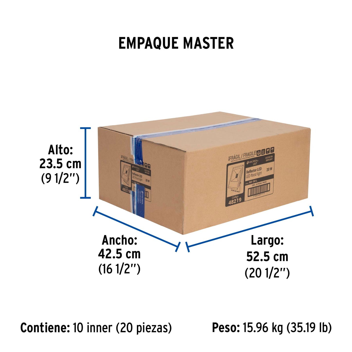 Reflector LED para exteriores 20W 6500K, VOLTECK | REF-301L | 48219