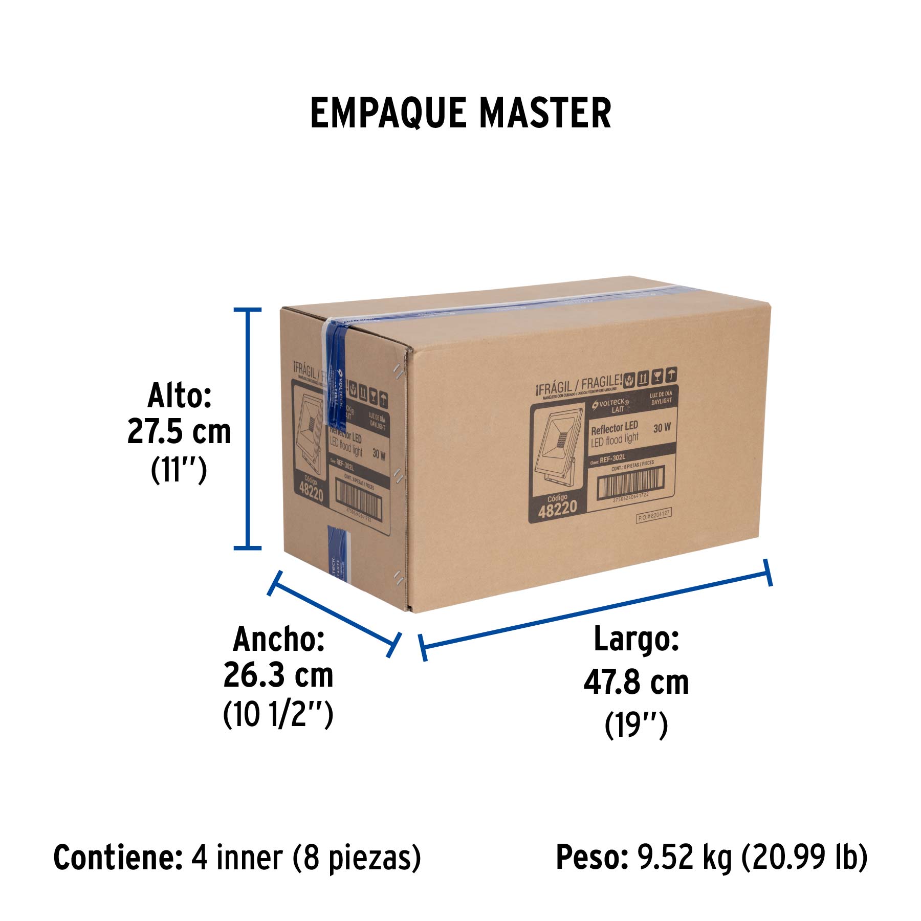 Reflector LED para exteriores 30W 6500K, VOLTECK | REF-302L | 48220