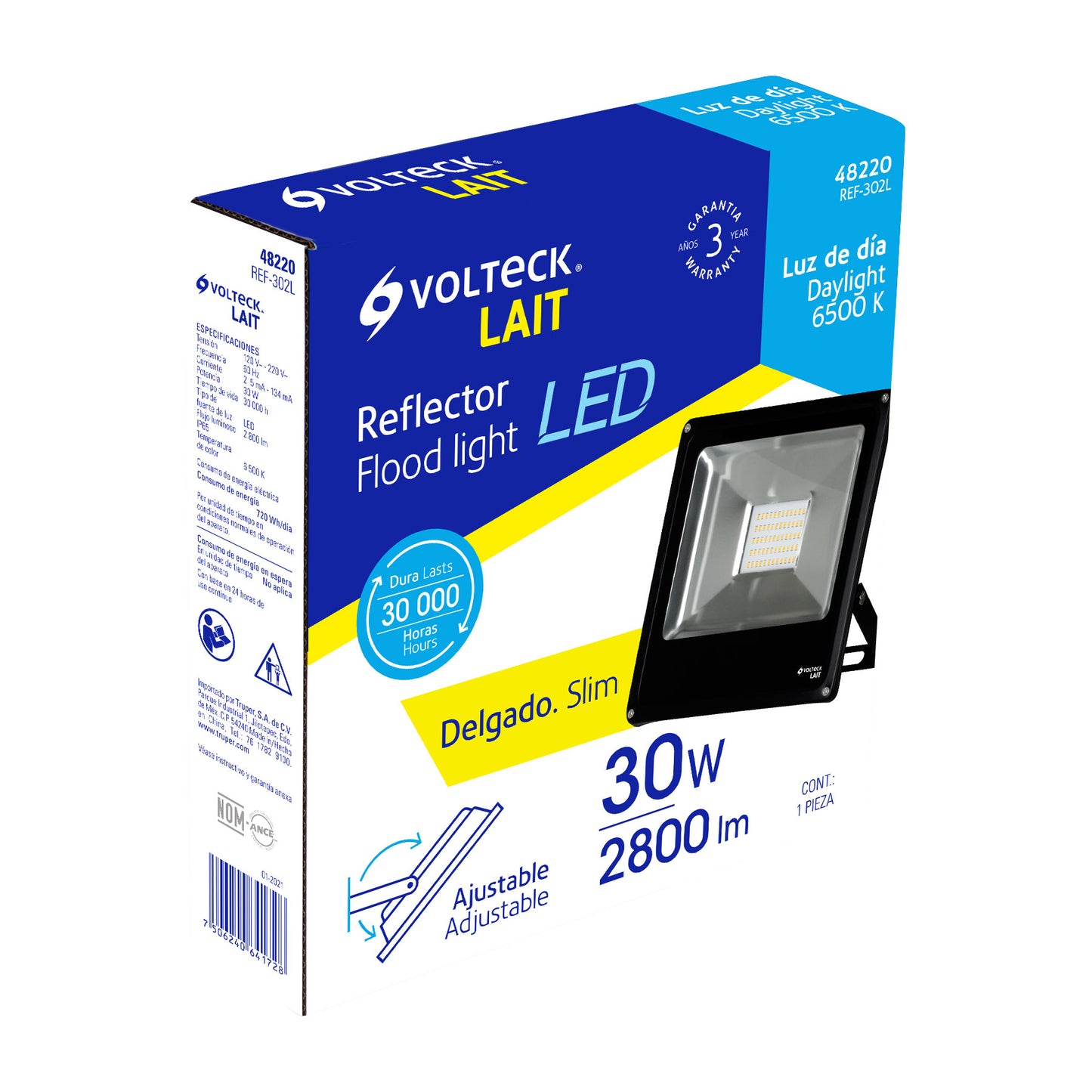 Reflector LED para exteriores 30W 6500K, VOLTECK | REF-302L | 48220