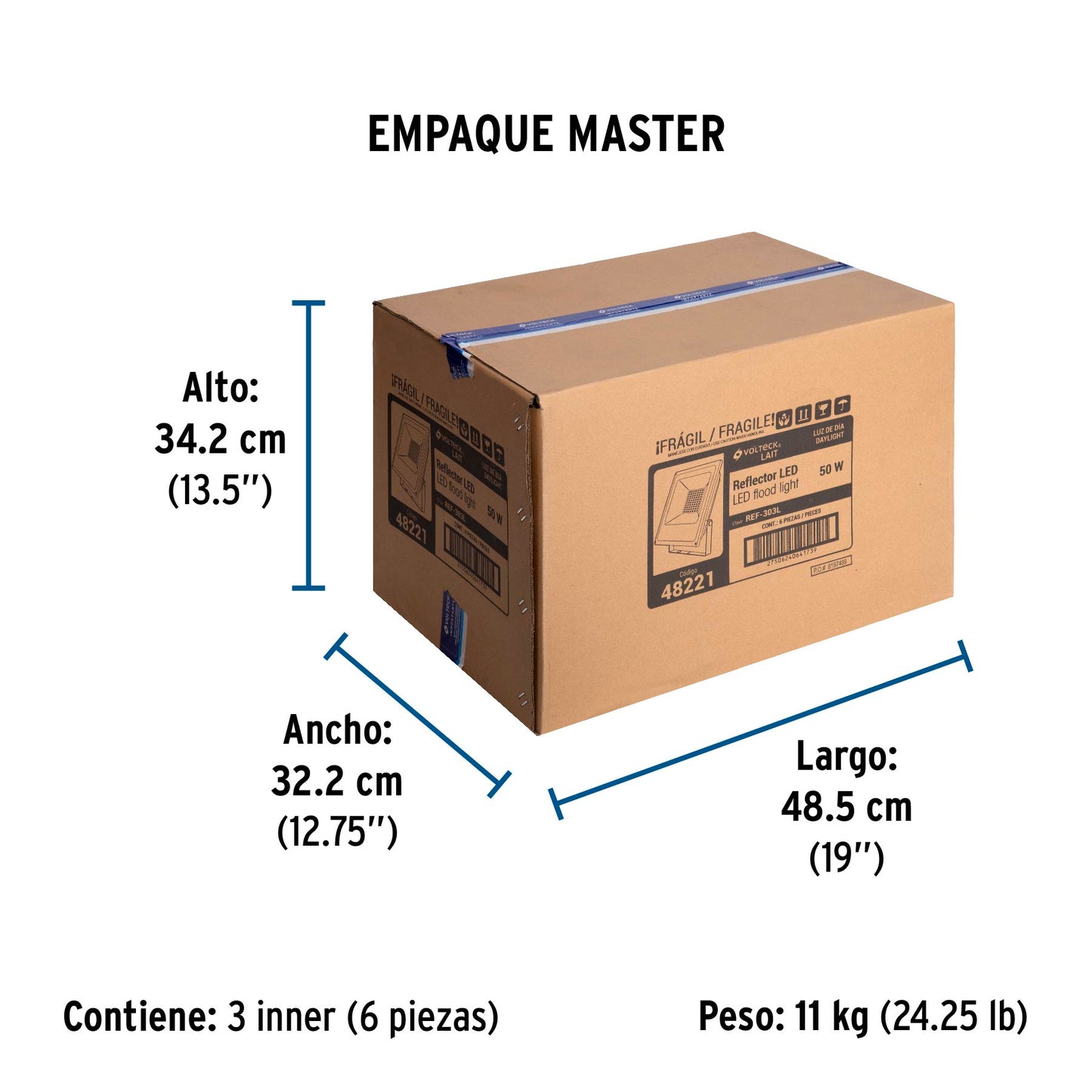 Reflector LED para exteriores 50W 6500K, VOLTECK | REF-303L | 48221