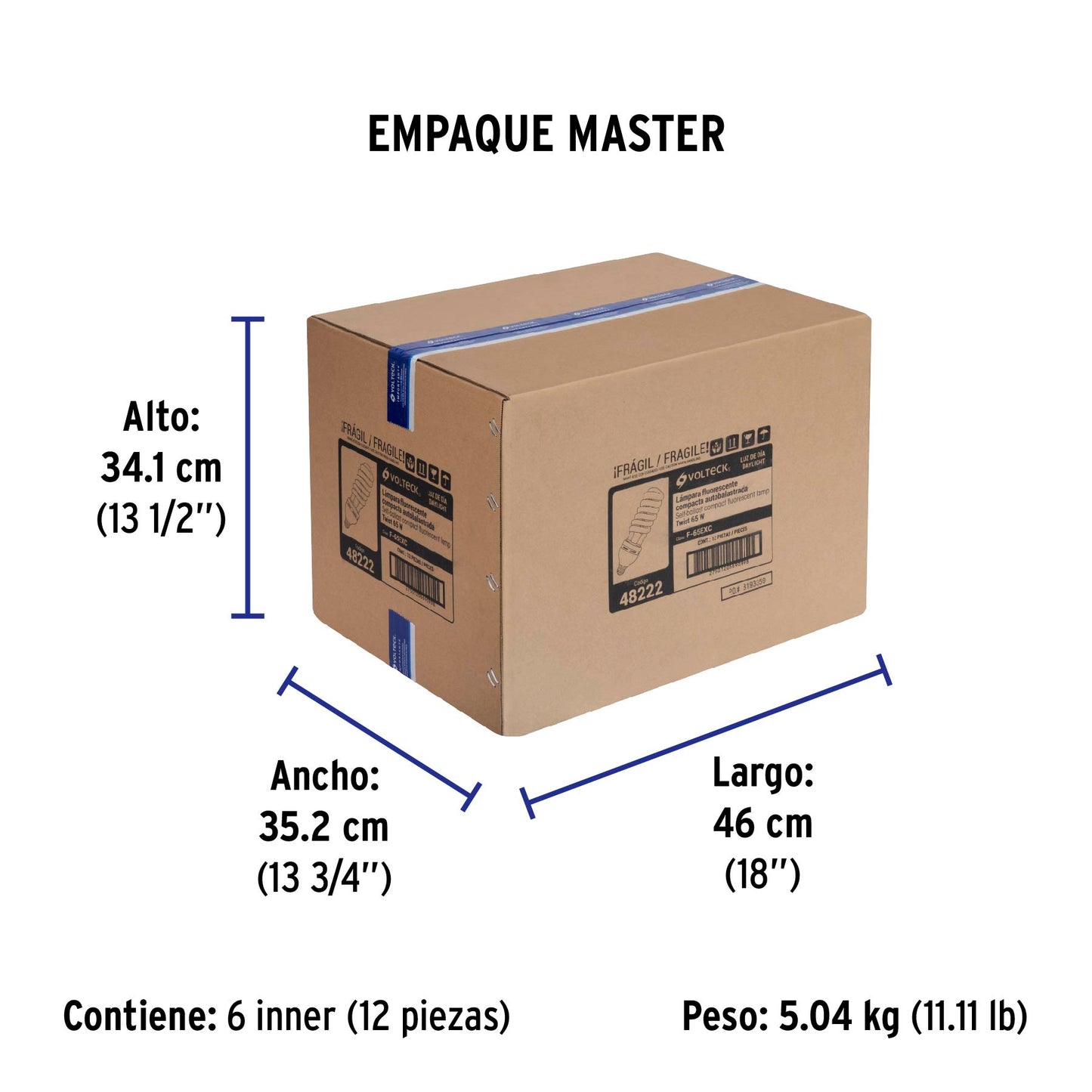 Lámpara espiral 65 W base mogul E39 220 V luz día, caja | F-65EXC | 48222