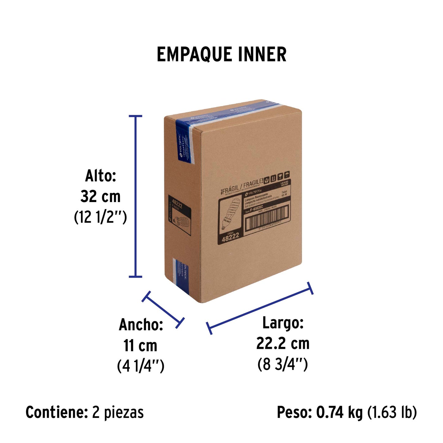 Lámpara espiral 65 W base mogul E39 220 V luz día, caja | F-65EXC | 48222