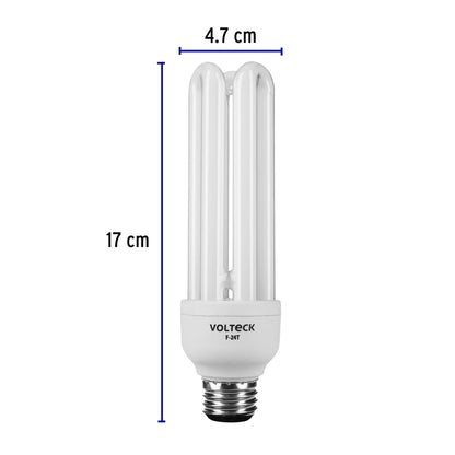 Lámpara triple T4 24 W luz de día en blíster, Volteck | F-24T | 48227