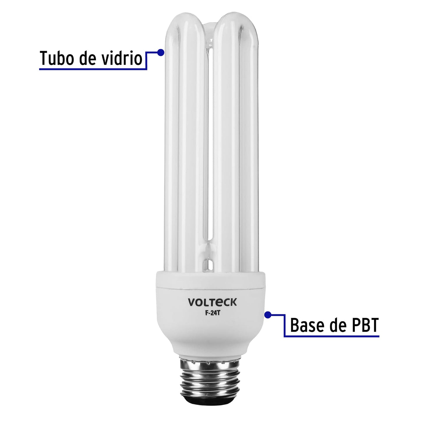 Lámpara triple T4 24 W luz de día en blíster, Volteck | F-24T | 48227