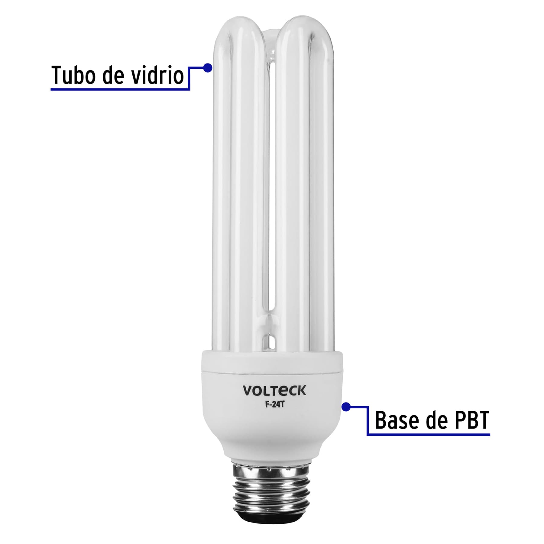 Lámpara triple T4 24 W luz de día en blíster, Volteck | F-24T | 48227