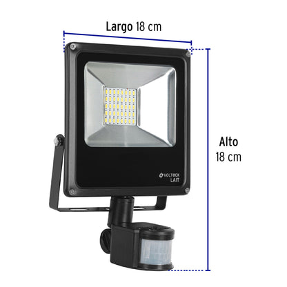 Reflector LED para exteriores 20W 6500K con sensor, VOLTECK | REF-901L | 48229