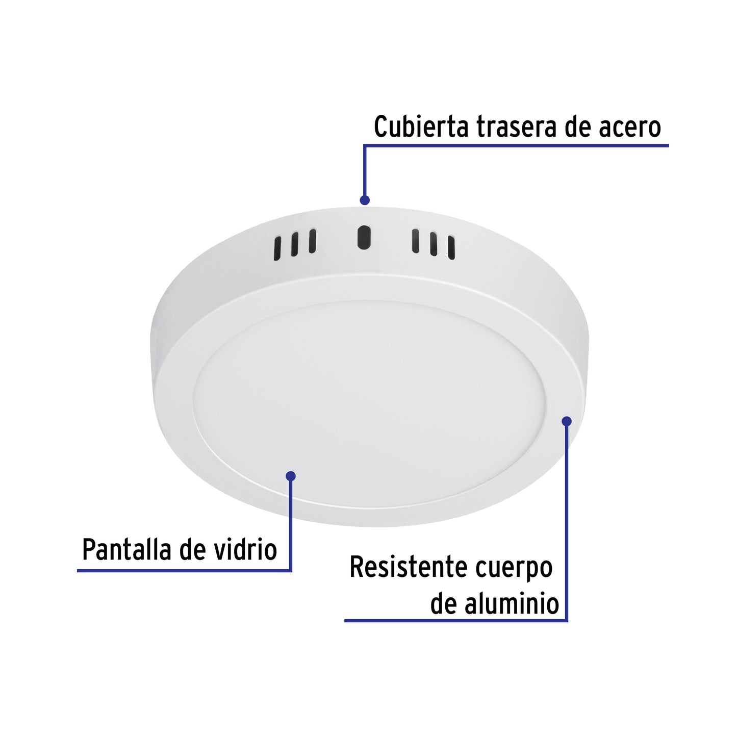 Luminario LED plafón 12W 3000K, redondo, blanco, VOLTECK | PLA-205LC | 48257