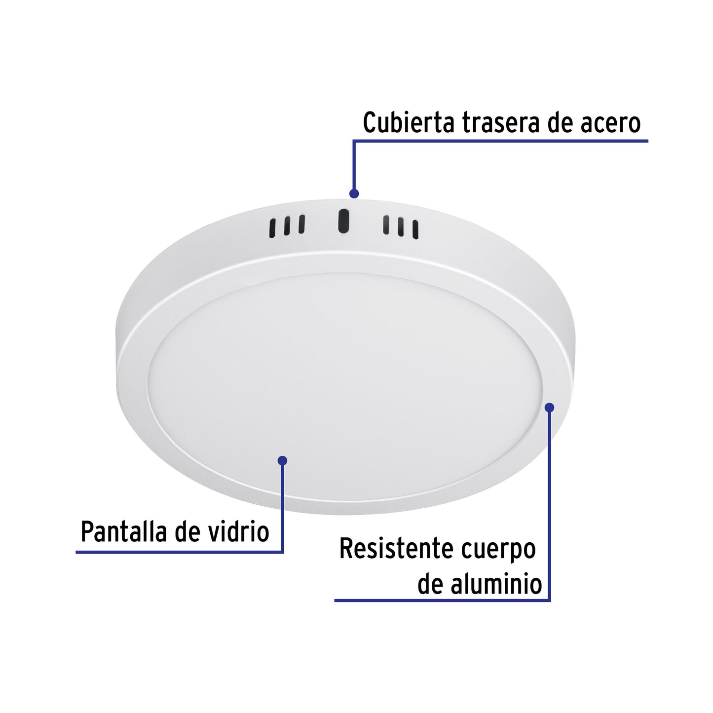 Luminario LED plafón18W 3000K, redondo, blanco, VOLTECK | PLA-207LC | 48258