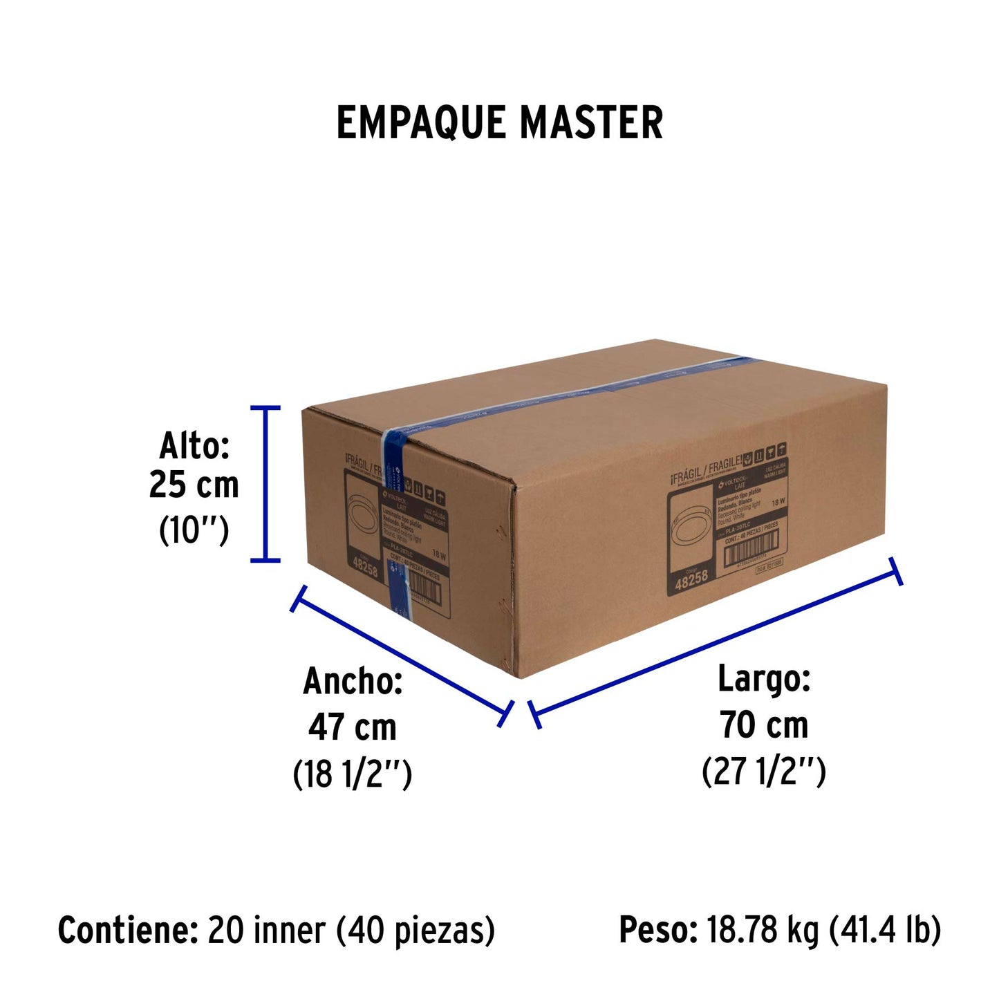 Luminario LED plafón18W 3000K, redondo, blanco, VOLTECK | PLA-207LC | 48258
