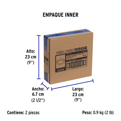 Luminario LED plafón18W 3000K, redondo, blanco, VOLTECK | PLA-207LC | 48258