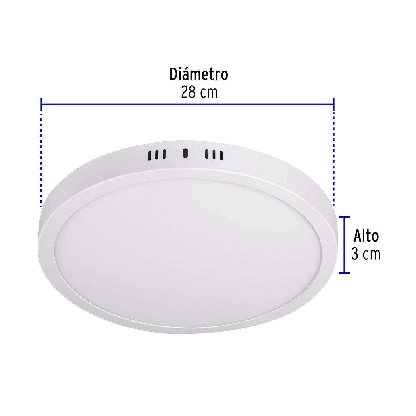 Luminario LED plafón24W 3000K, redondo, blanco, VOLTECK | PLA-209LC | 48259