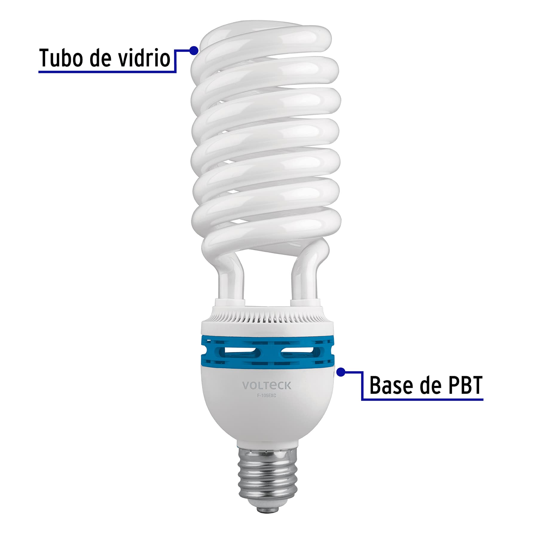 Lámpara espiral 105 W base mogul E39 220 V luz día, caja | F-105EXC | 48261