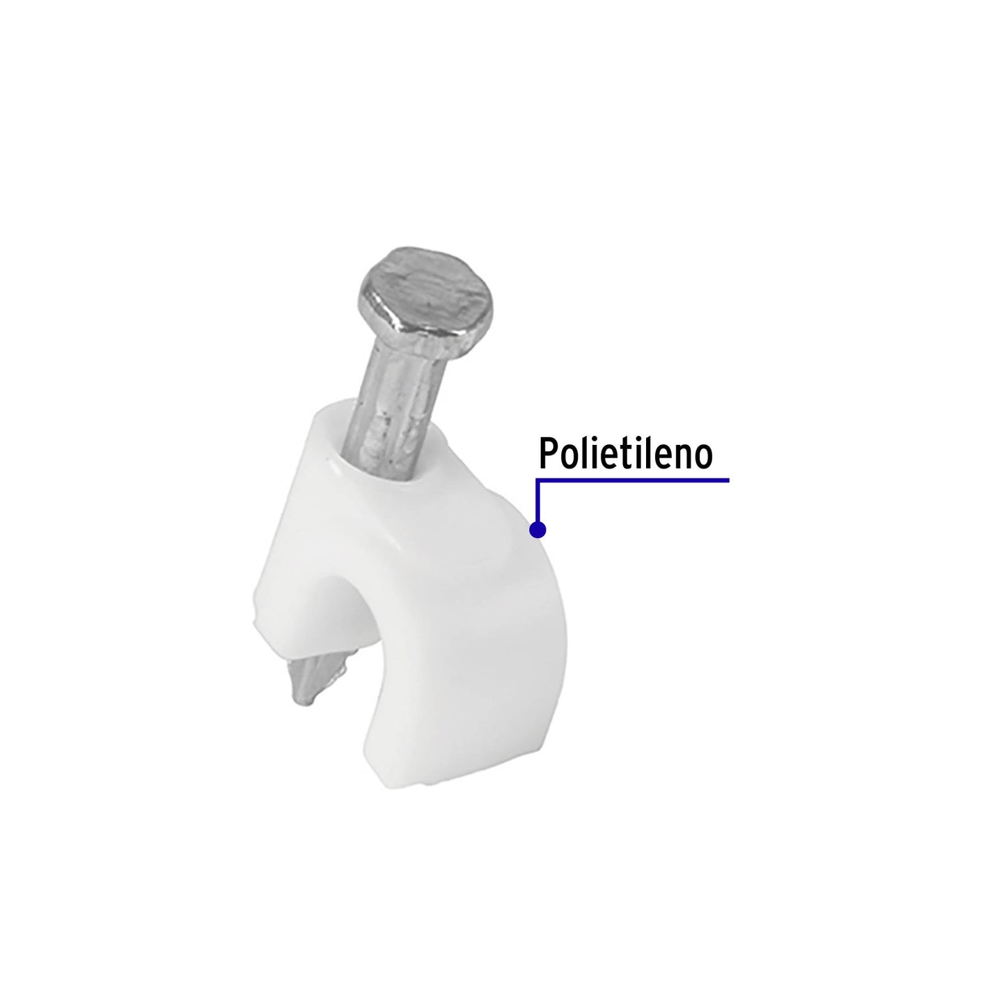 Bolsa con 20 grapas blancas de 5 mm para cable redondo | GCU-5B | 48271