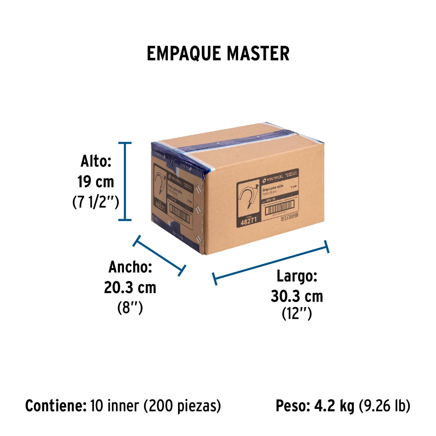 Bolsa con 20 grapas blancas de 5 mm para cable redondo | GCU-5B | 48271