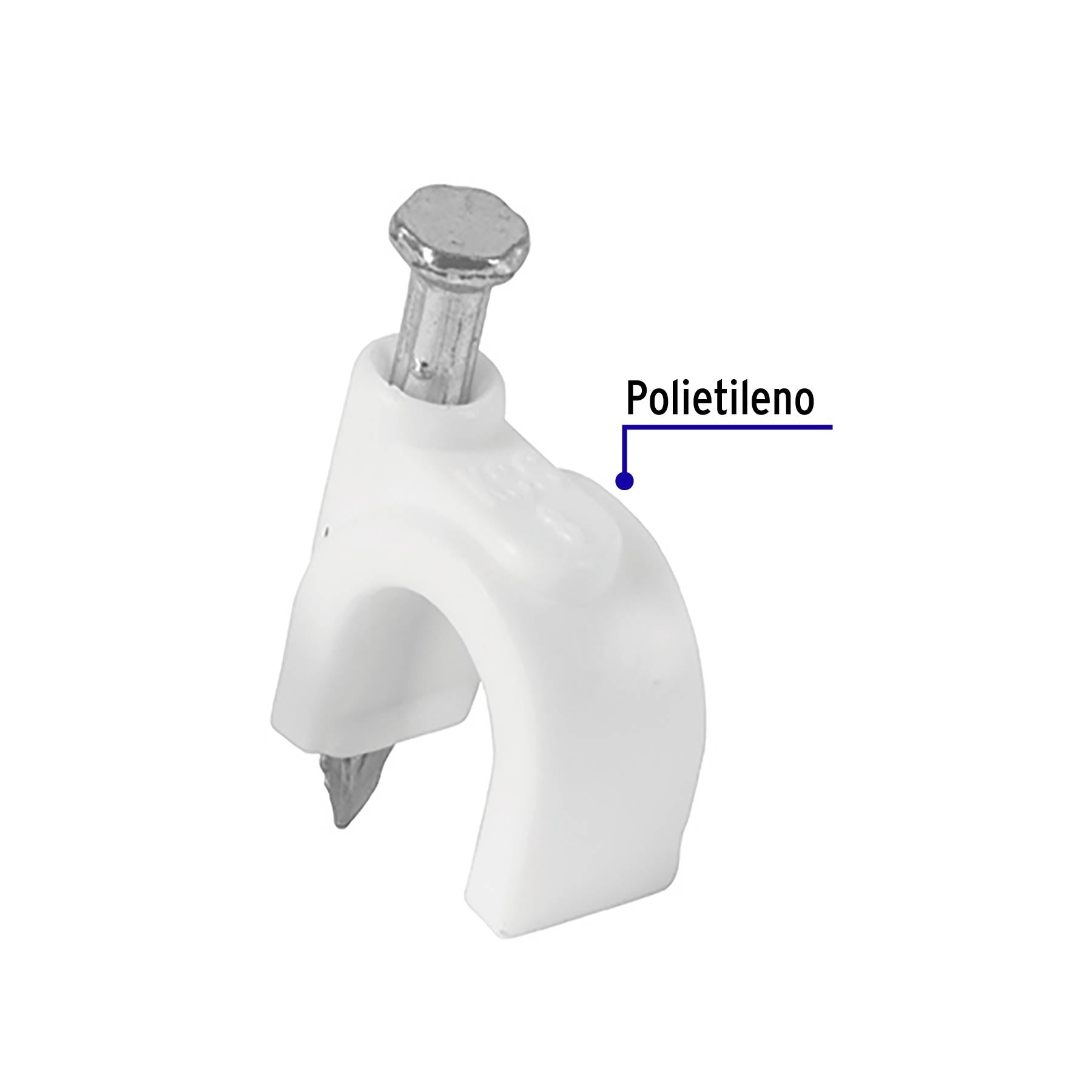 Bolsa con 20 grapas blancas de 8 mm para cable redondo | GCU-8B | 48273