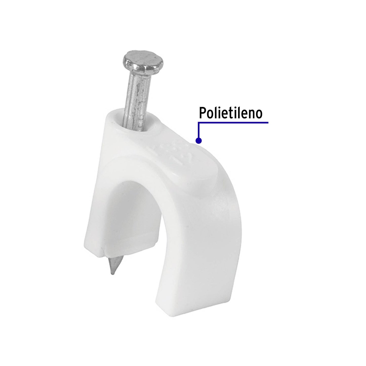 Bolsa con 20 grapas blancas de 10 mm para cable redondo | GCU-10B | 48274