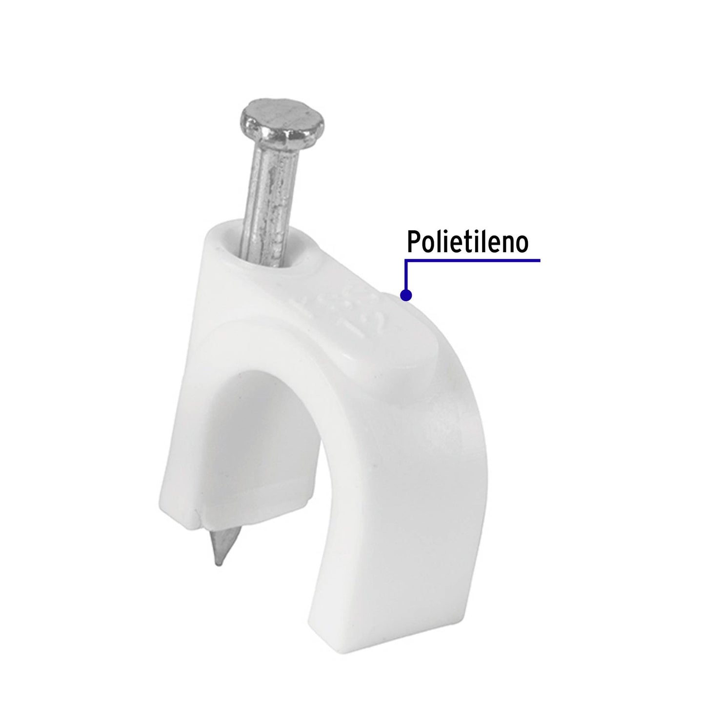 Bolsa con 20 grapas blancas de 12 mm para cable redondo | GCU-12B | 48275