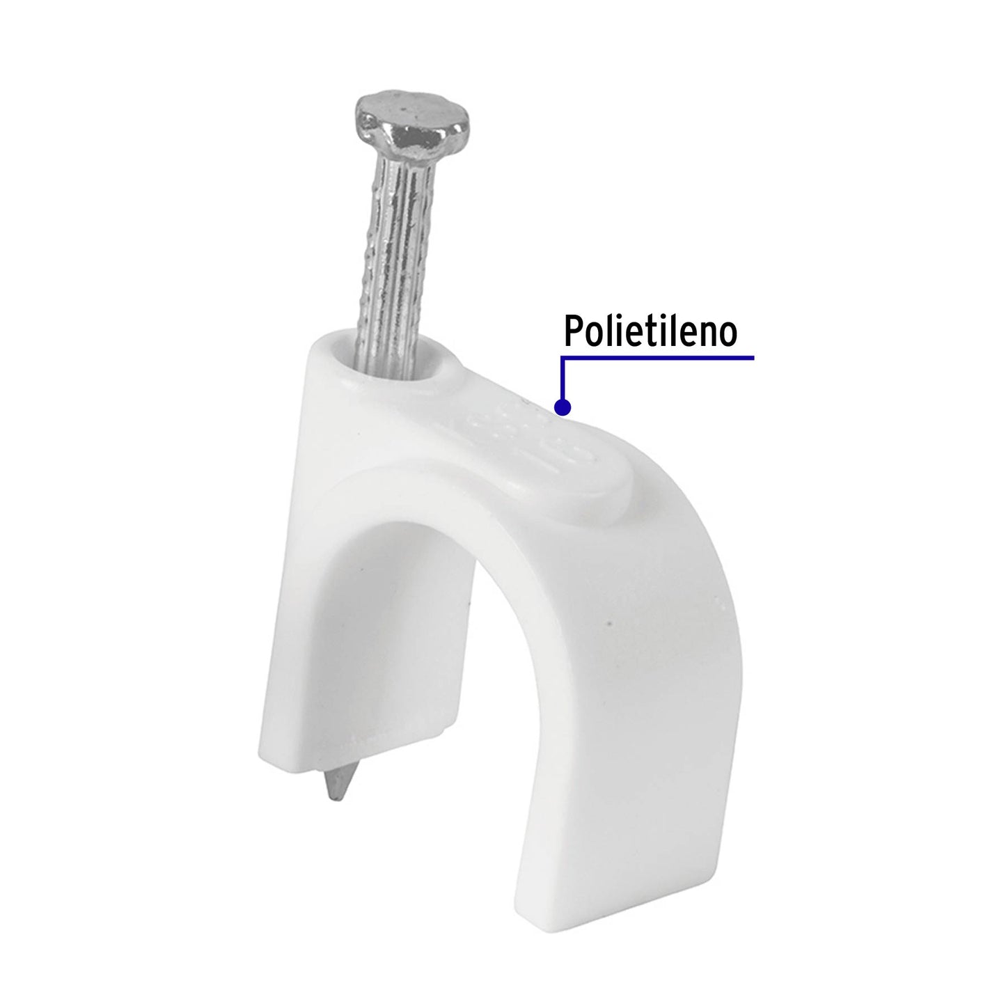 Bolsa con 20 grapas blancas de 16 mm para cable redondo | GCU-16B | 48276