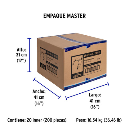 Bolsa con 20 grapas blancas de 16 mm para cable redondo | GCU-16B | 48276