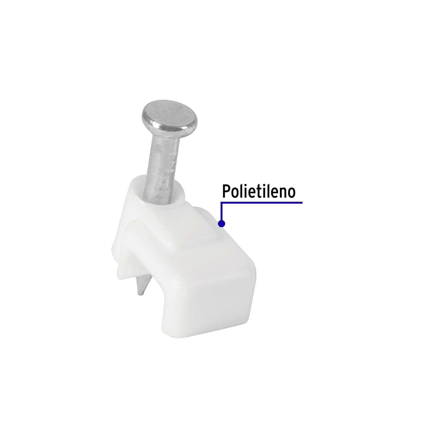 Bolsa con 20 grapas blancas de 3 x 6 mm para cable plano | GPL-5B | 48277