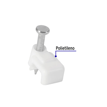 Bolsa con 20 grapas blancas de 3 x 6 mm para cable plano | GPL-5B | 48277