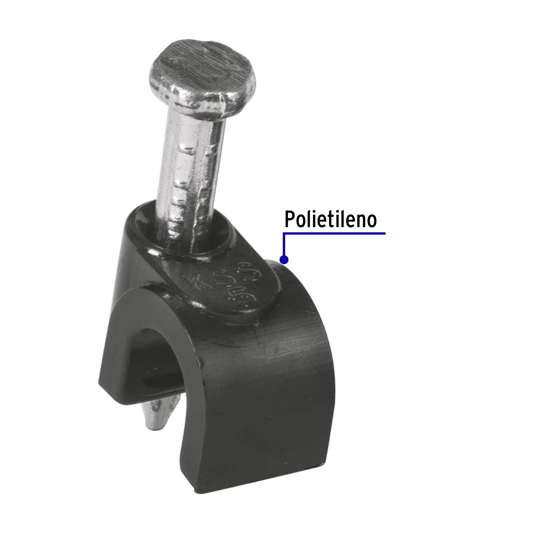 Bolsa con 20 grapas negras de 5 mm para cable redondo | GCU-5N | 48280