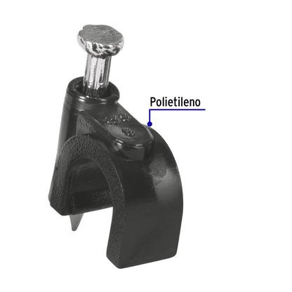Bolsa con 20 grapas negras de 8 mm para cable redondo | GCU-8N | 48281