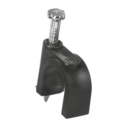Bolsa con 20 grapas negras de 10 mm para cable redondo | GCU-10N | 48282