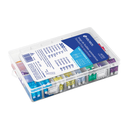 Juego de fusibles automotrices estándar y mini, 300 pz | FUSA-300 | 48302