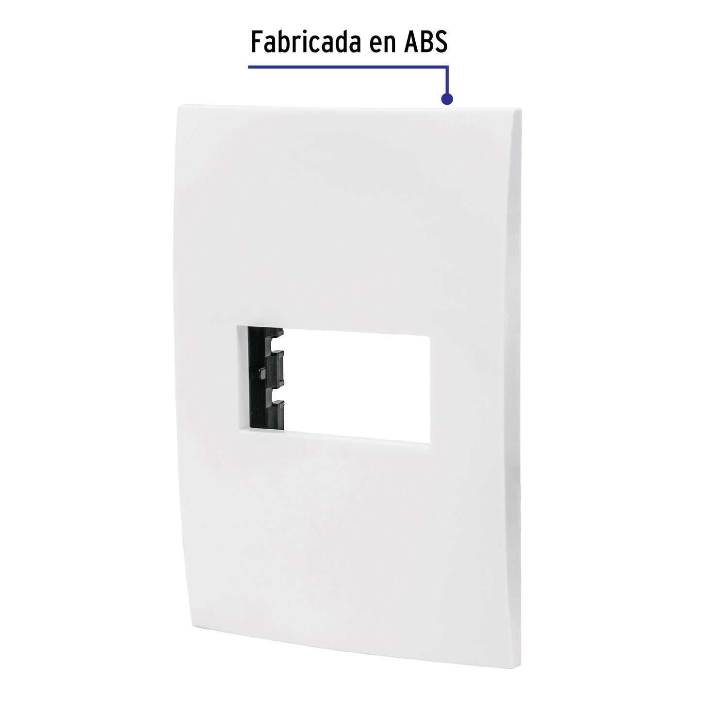 Placa 1 módulo de ABS, línea Oslo, color blanco, Volteck | PPSE-OB | 48303