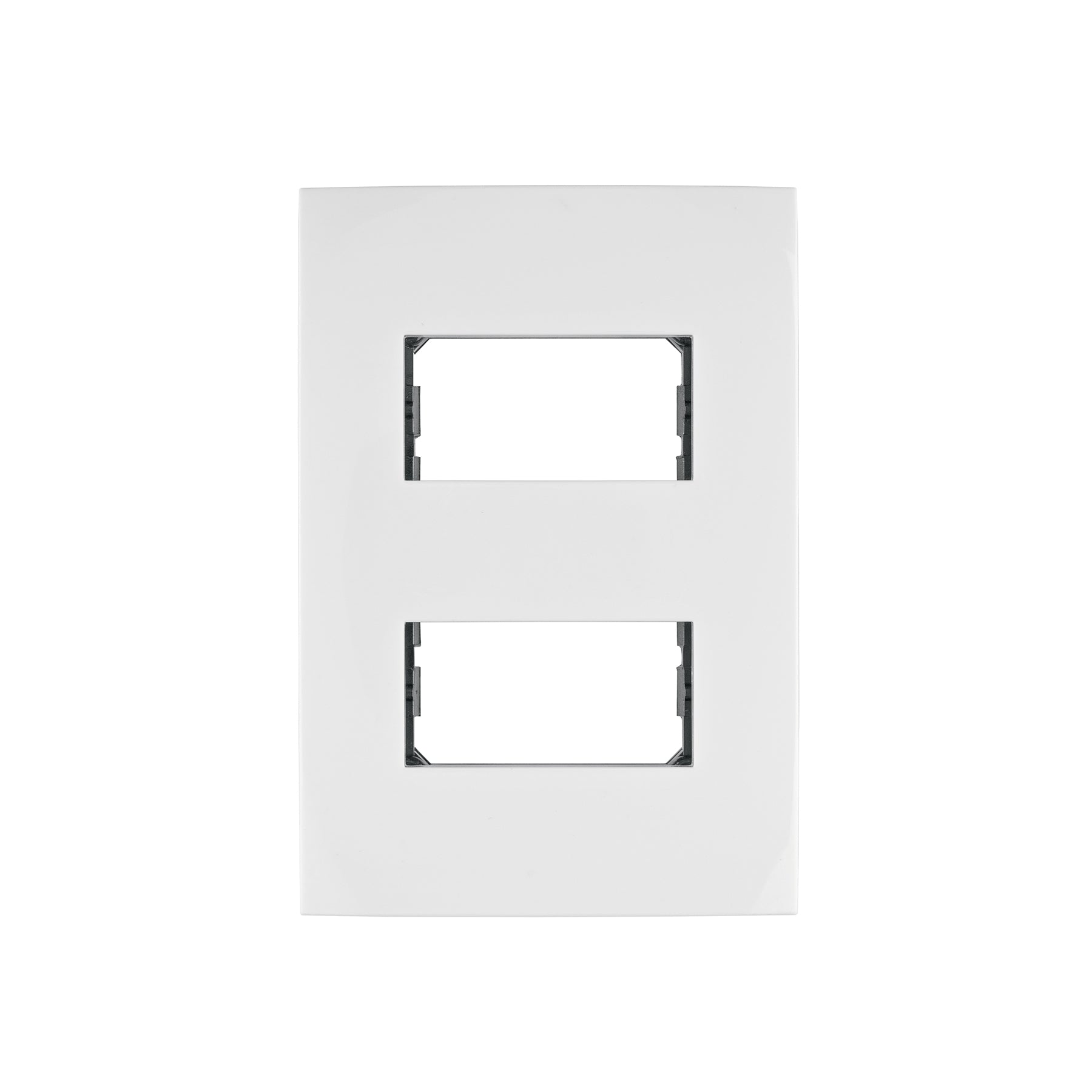 Placa 2 módulos de ABS, línea Oslo, color blanco, Volteck | PPDO-OB | 48304