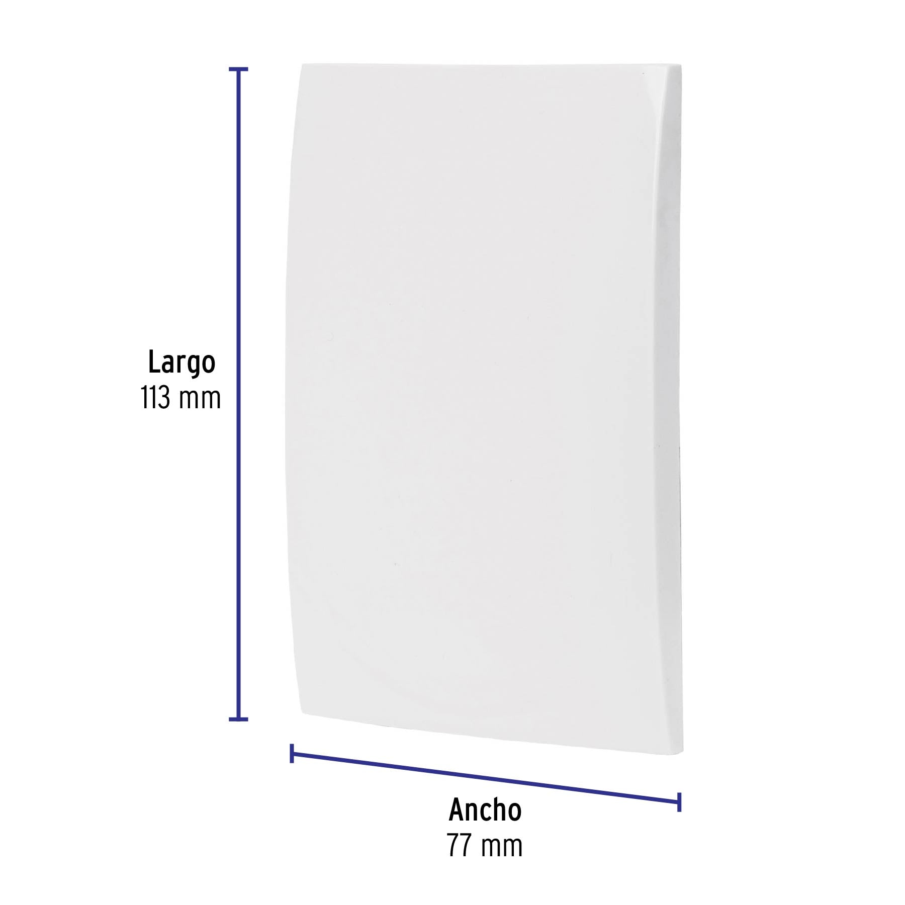 Placa de ABS ciega, línea Oslo, color blanco, Volteck | PPCI-OB | 48306