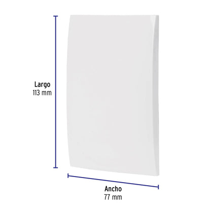 Placa de ABS ciega, línea Oslo, color blanco, Volteck | PPCI-OB | 48306