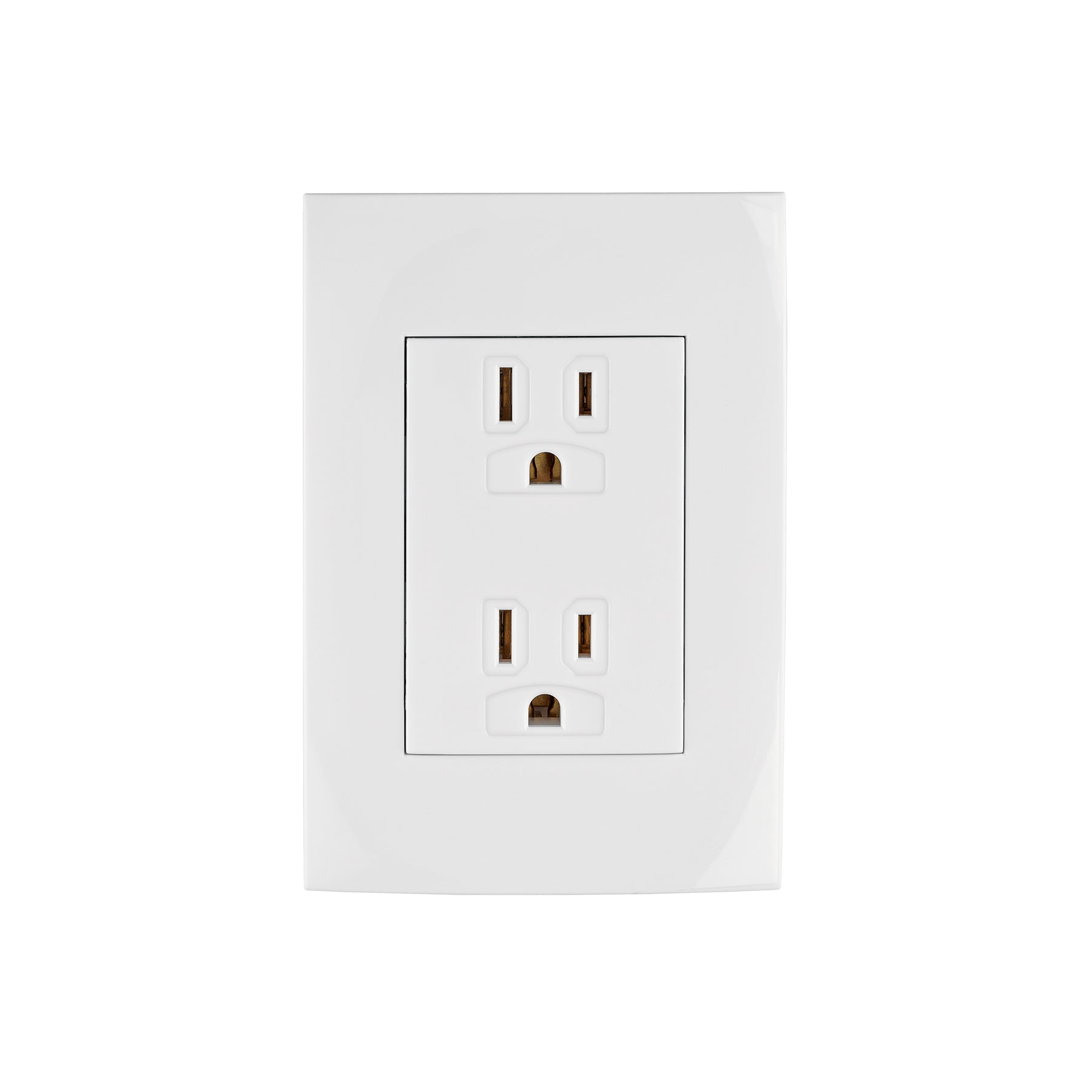 Contacto dúplex, 2 polos + tierra, línea Oslo, blanco | CODO-OB | 48309