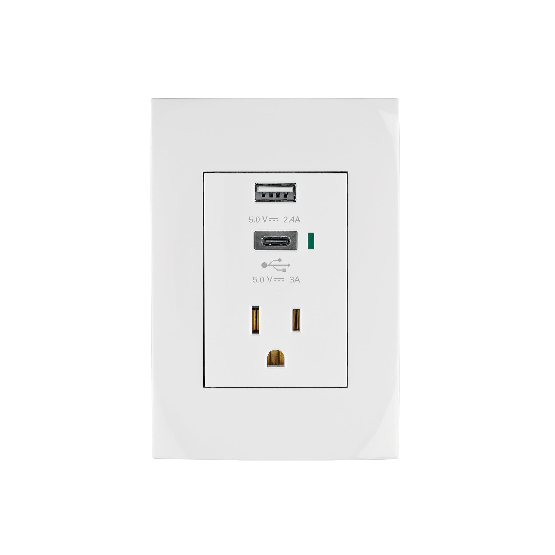 Contacto 2polos + tierra con 2 puertos USB, Oslo, blanco | COUSB-OB | 48313