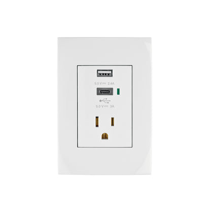 Contacto 2polos + tierra con 2 puertos USB, Oslo, blanco | COUSB-OB | 48313