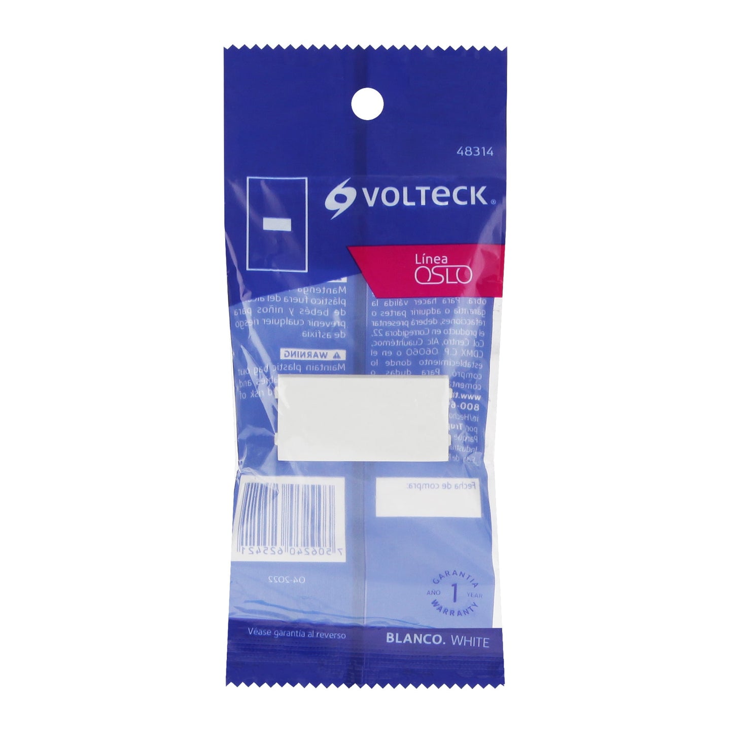 Tapón ciego, línea Oslo, color blanco, Volteck | TA-OB | 48314