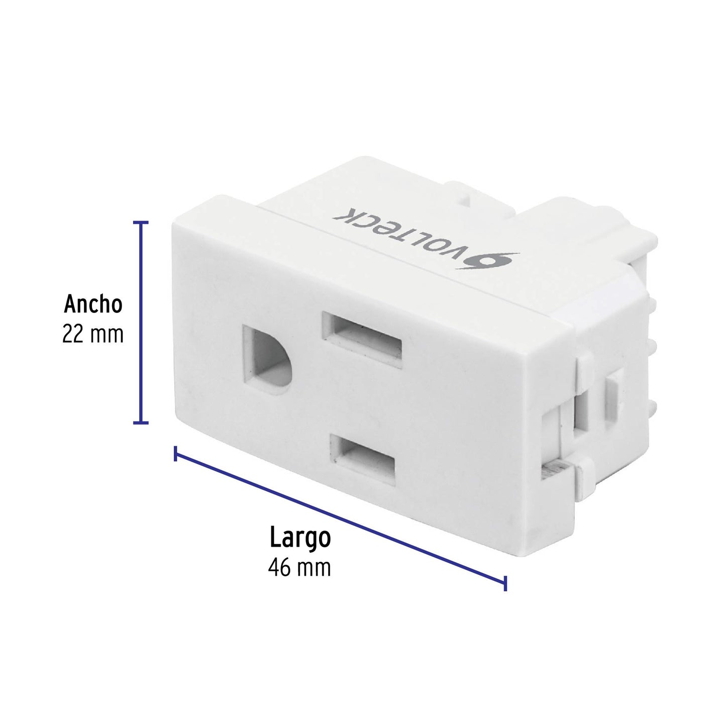 Contacto sencillo, 2 polos + tierra, línea Oslo, blanco | COA-OB | 48317