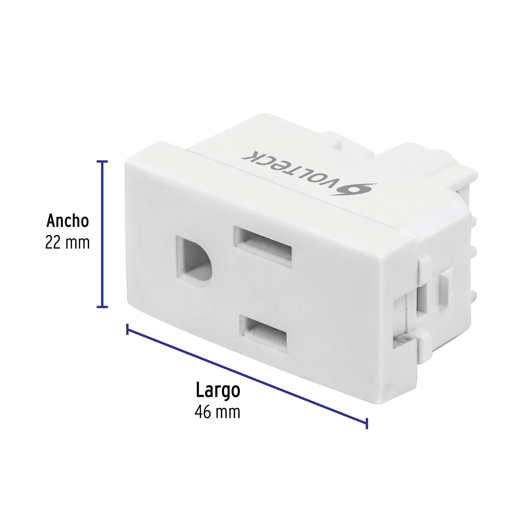 Contacto sencillo, 2 polos + tierra, línea Oslo, blanco | COA-OB | 48317