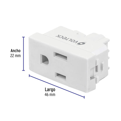 Contacto sencillo, 2 polos + tierra, línea Oslo, blanco | COA-OB | 48317