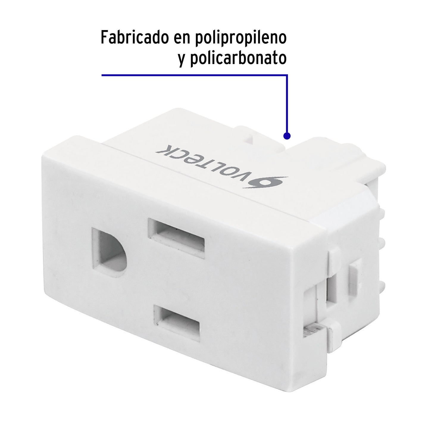 Contacto sencillo, 2 polos + tierra, línea Oslo, blanco | COA-OB | 48317